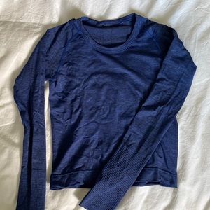 lululemon Womens long sleeve swiftly Blue 6 HEMMED